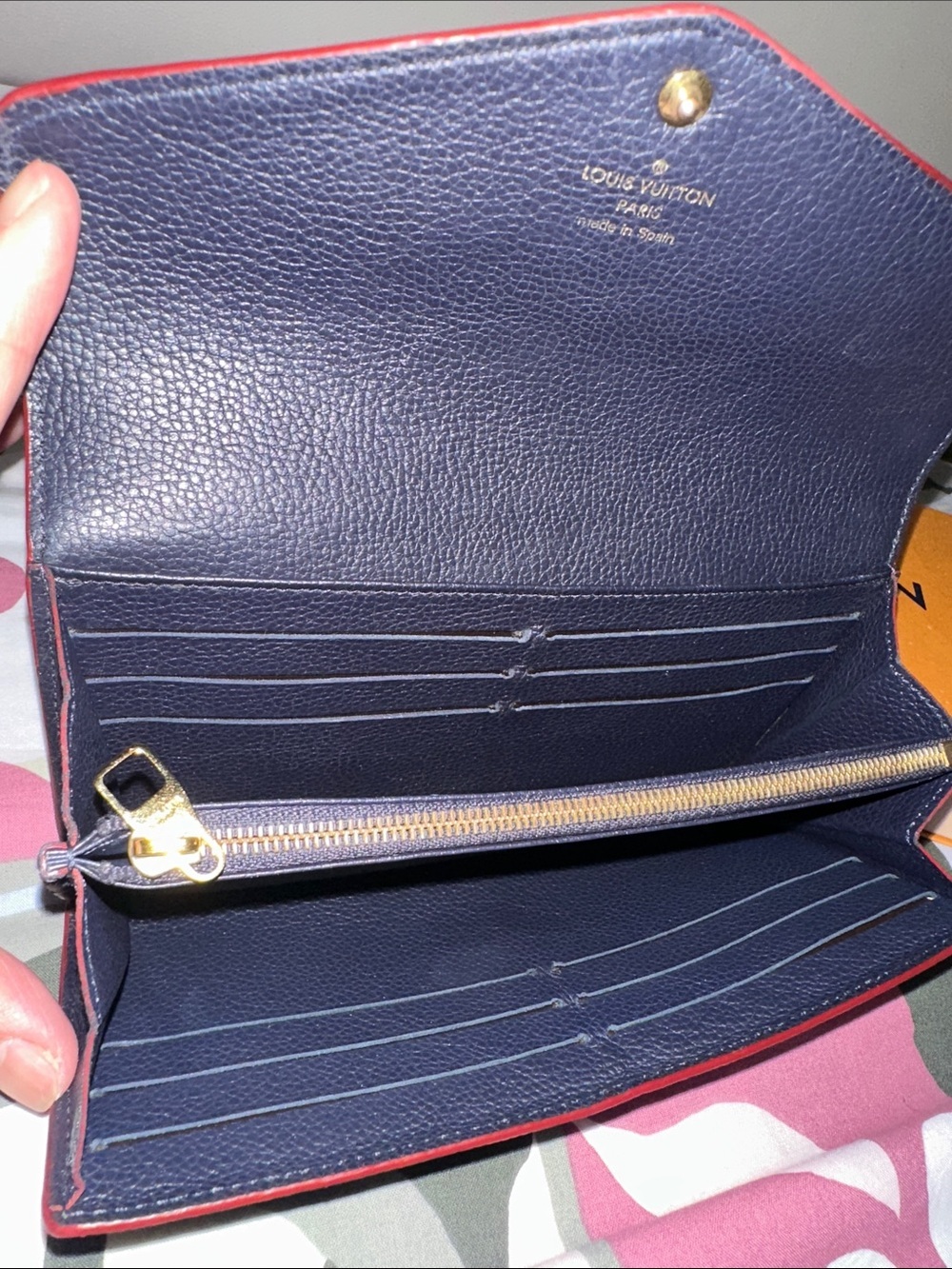 Louis Vuitton Navy Blue Emprente Leather Wallet - Picture 13 of 15